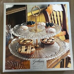 Vintage Gorham Emily's Attic Collection Two-Tier Crystal Tray